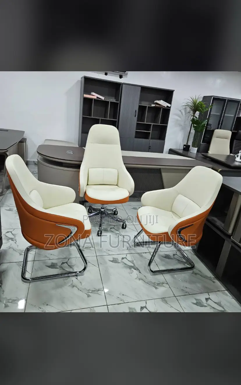 Imported Turkish Solid Leather Set of Executive Office Chairs