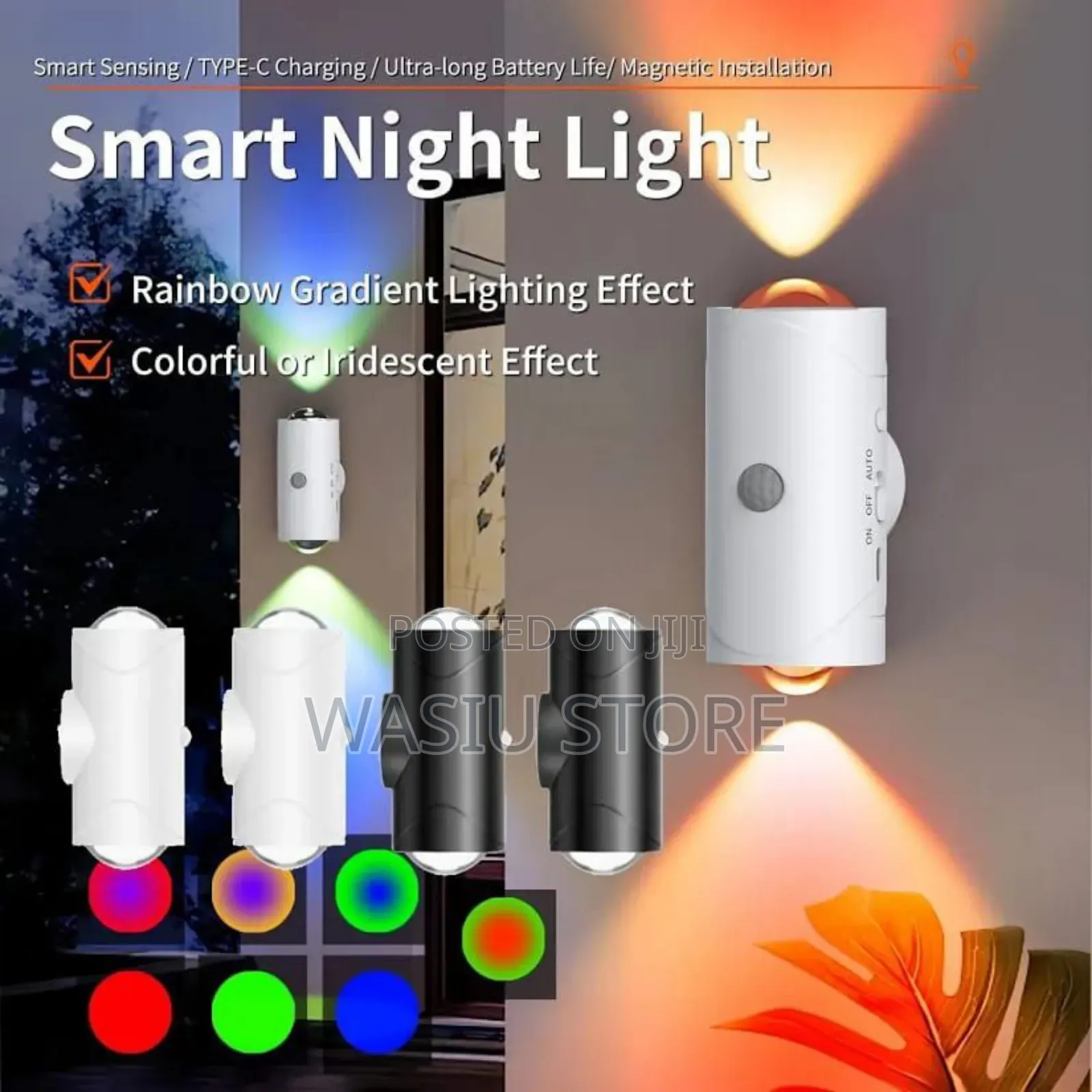 Motion Sensor Led Wall Light, Rgb Radient Ambient Light