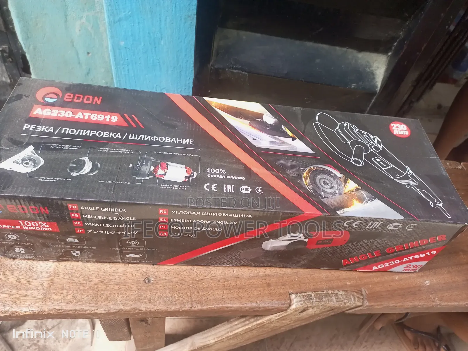 Edon 9" (230mm) Angle Grinder Heavy-Duty, Powerful Electric Too