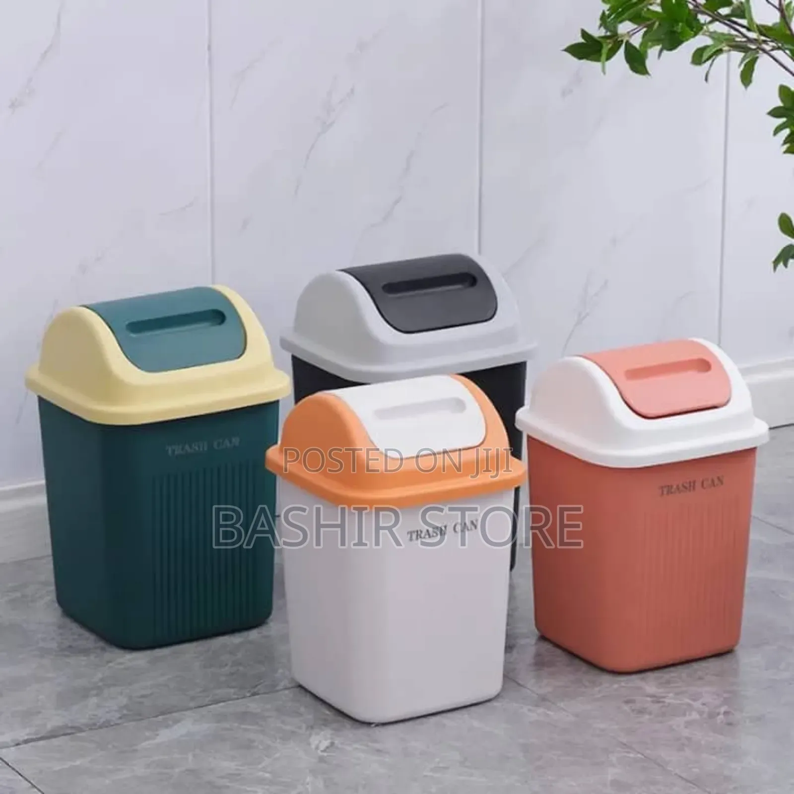 Waste Bins With Swing Lids.