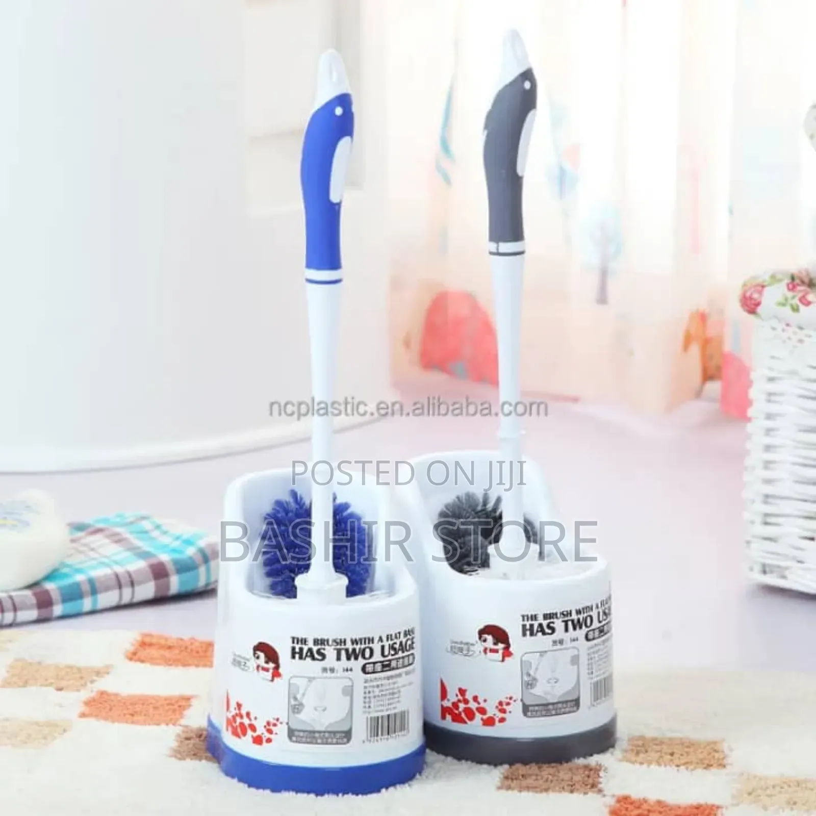 Self-Cleaning Double-Headed Toilet Brush Set With a Holder.