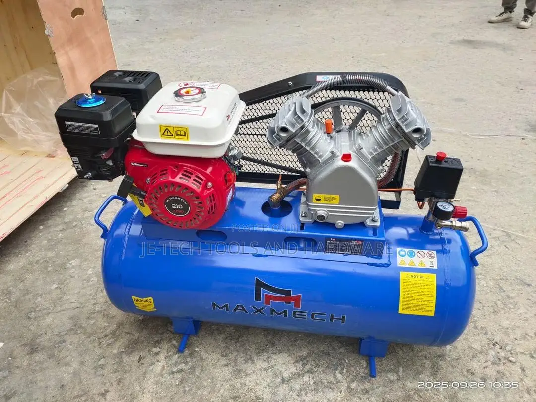 100l Maxmech Air Compressor Powered Maxmech 210 Series Gasoline Engine