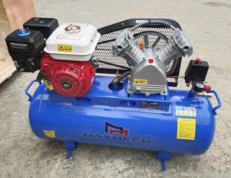 100l Maxmech Air Compressor Powered Maxmech 210 Series Gasoline Engine
