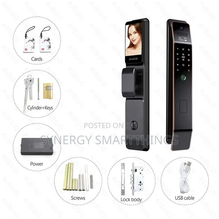 Tuya Smart Door Lock With Facial Recognition Thumbprint Password Keys
