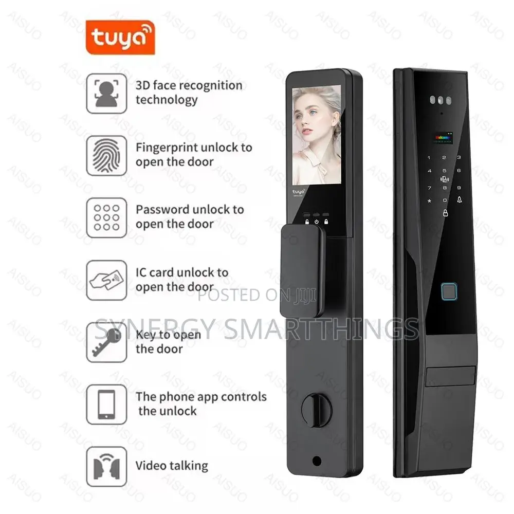 Tuya Smart Door Lock With Facial Recognition Thumbprint Password Keys