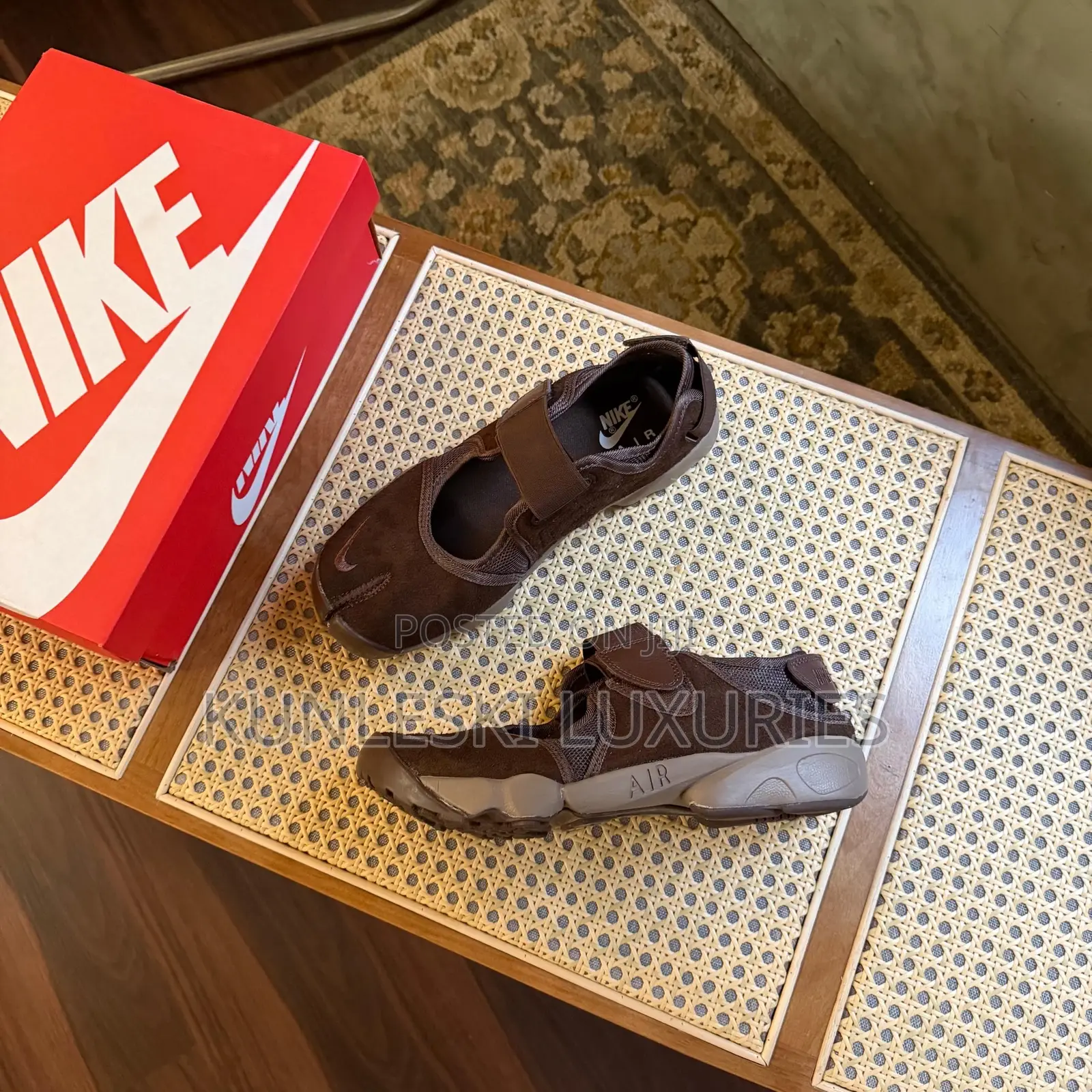 Original Nike Air Rift In Red Sepia Maroon & Brown Sneakers