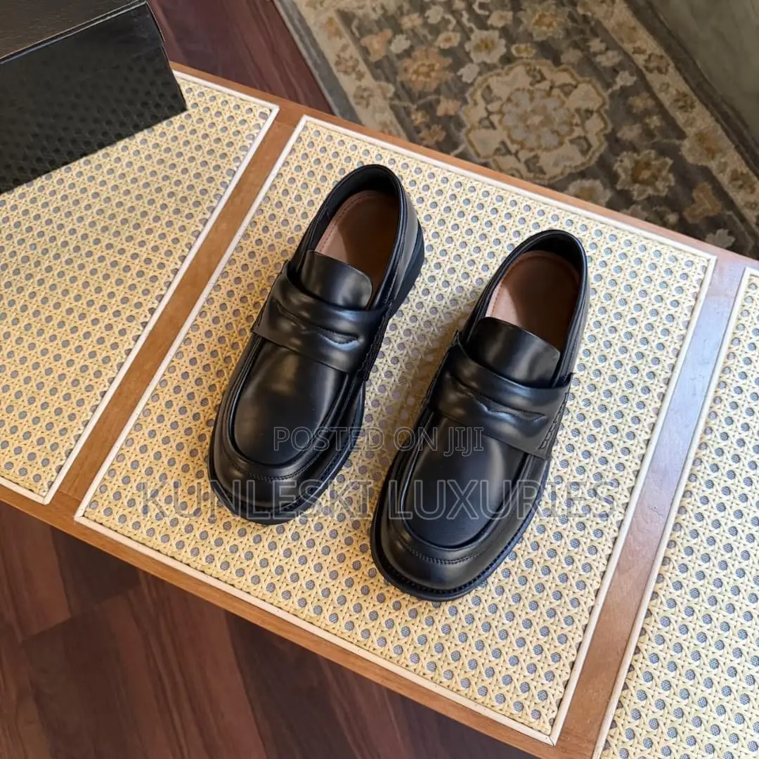 Original Bold Cut-out Bridge Black & Brown Loafers Shoes For Men