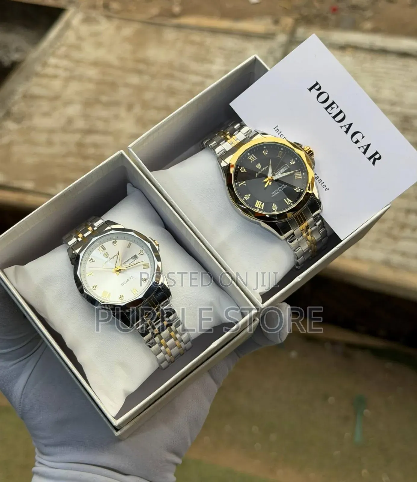 Poedagar Roman Dial Sapphire Glass Wristwatch