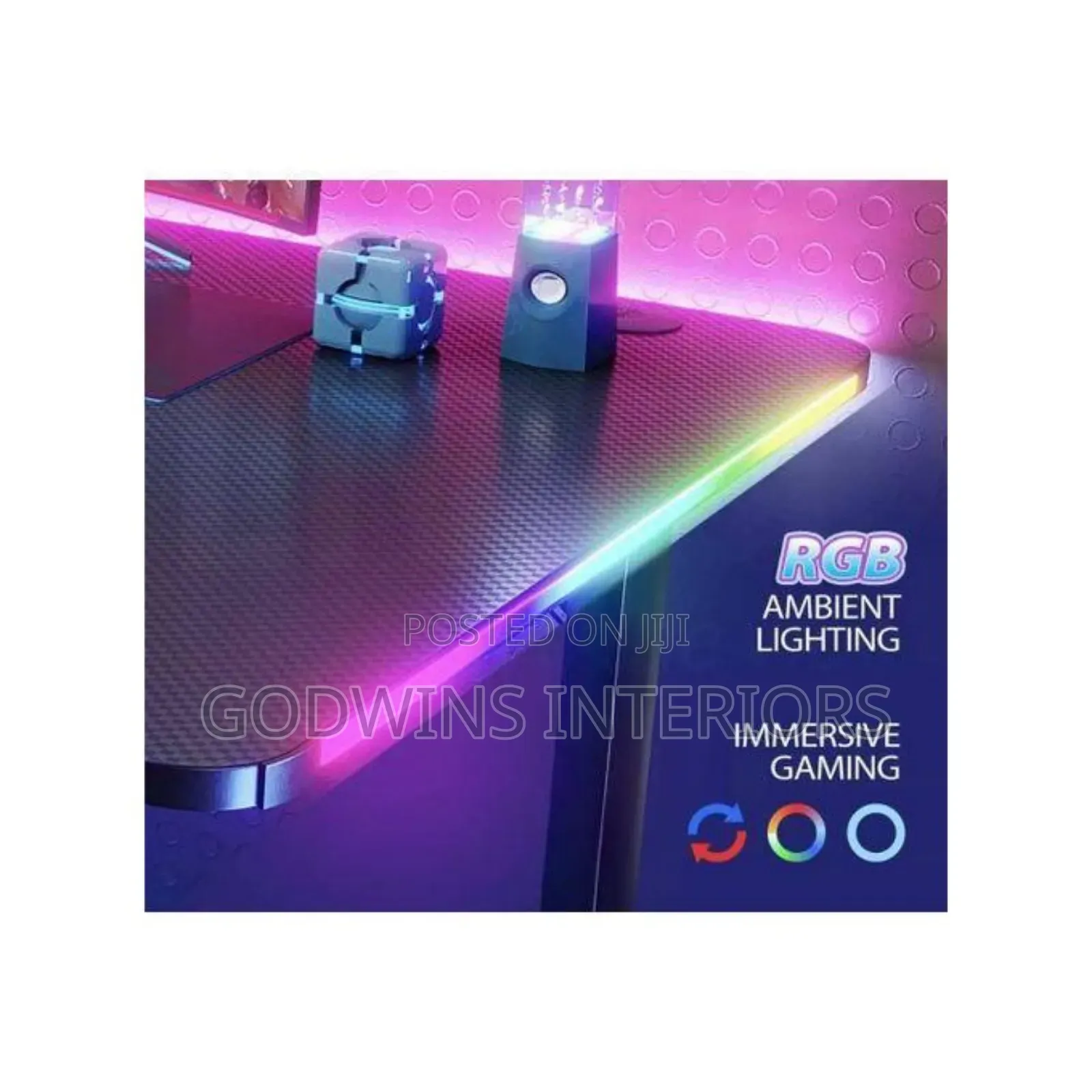 Adjustable Height Desk With Led Light