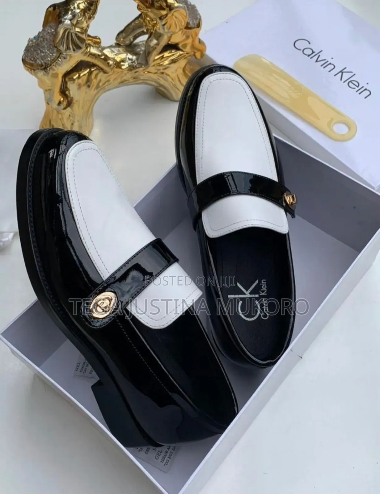Calvin Klein Glossy Leather Men's Flat Shoes