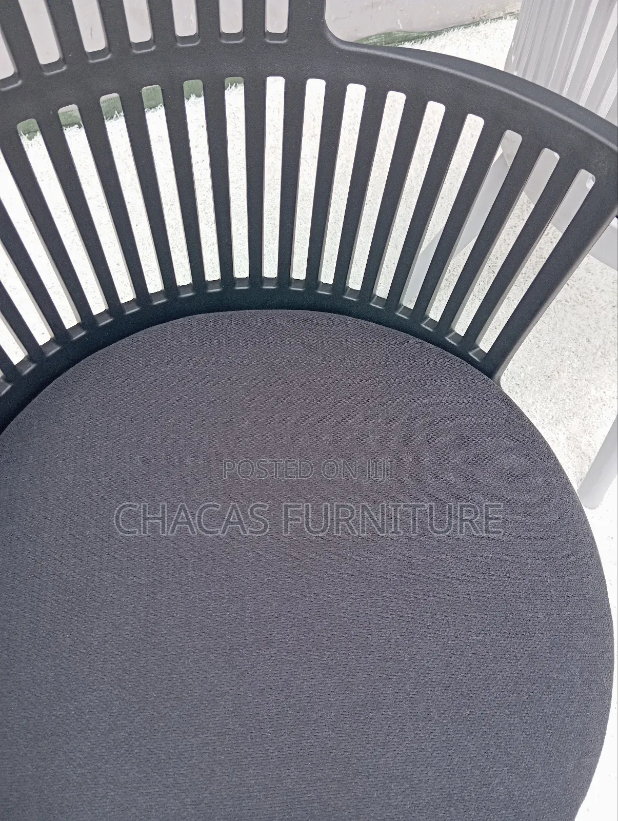 Modern Plastic Armchairs - Durable Slatted Dining Outdoor Chairs