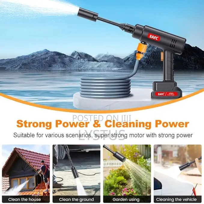 Eafc 60bar Cordless High Pressure Car Washing Gun