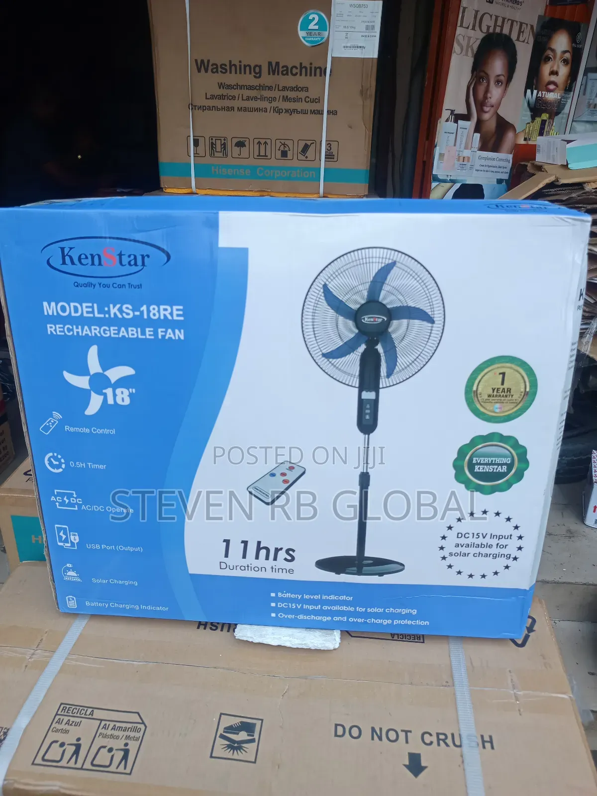 Kenstar 18 Inches Rechargeable Standing Fan | Ks-18re