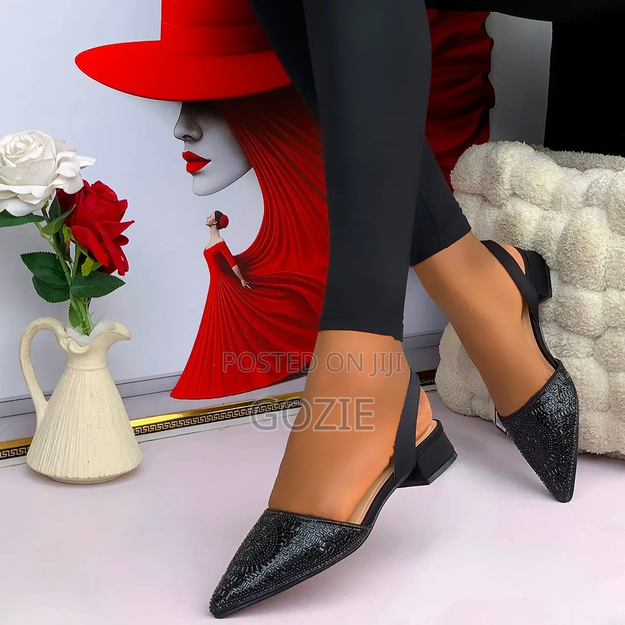 Elegant Stylish Low Block Heel Slingback