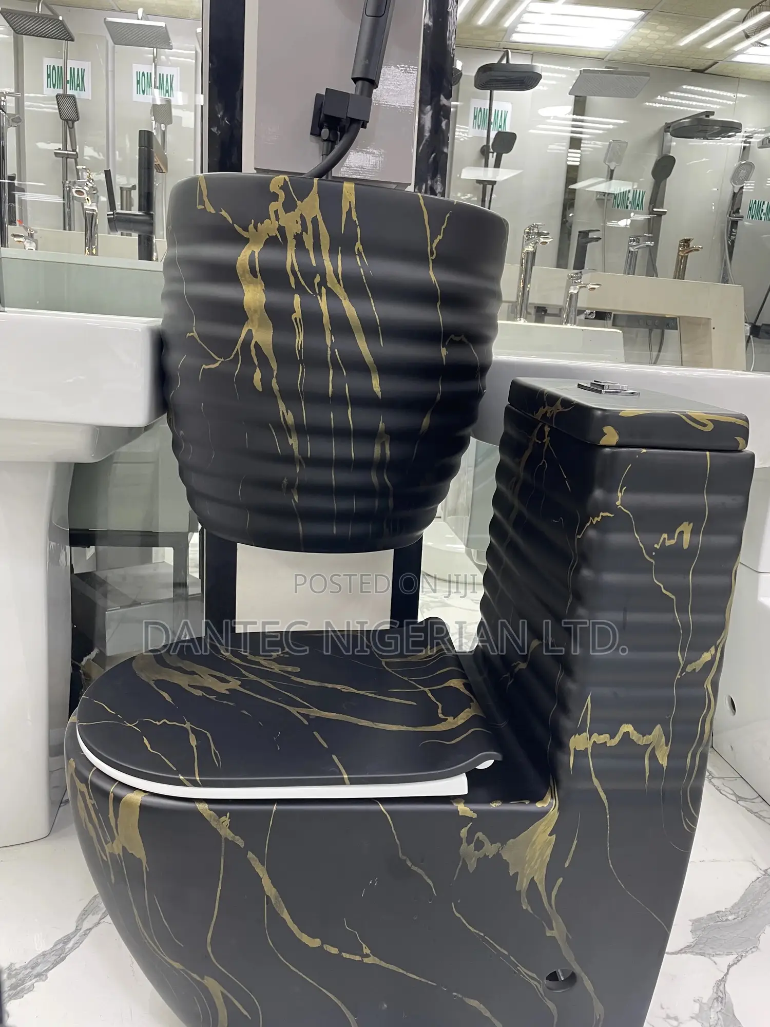 Matt Black Wc and Wall-Hung Basin