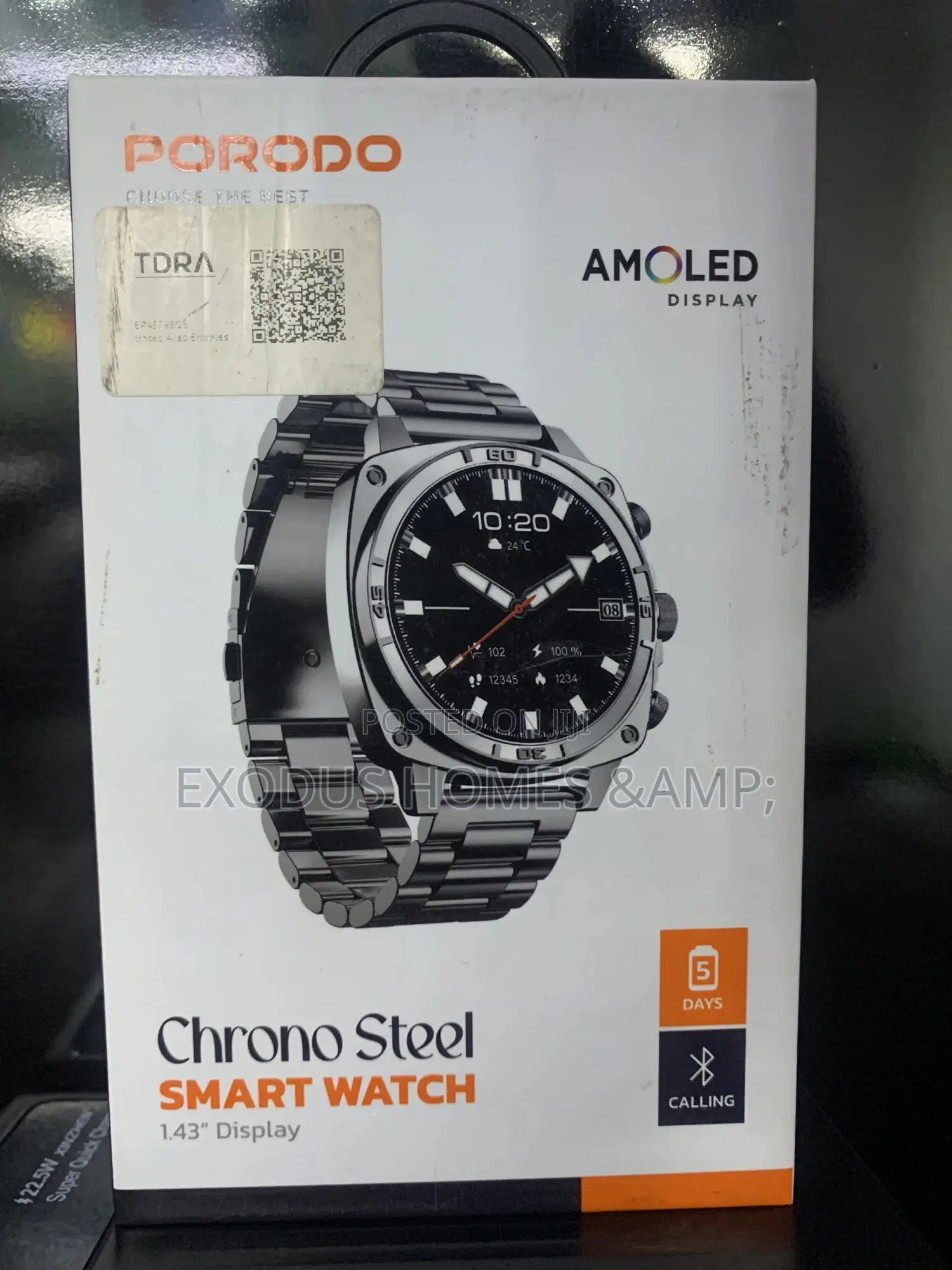 Chrono Steel Smart Watch 143 Amoled Display