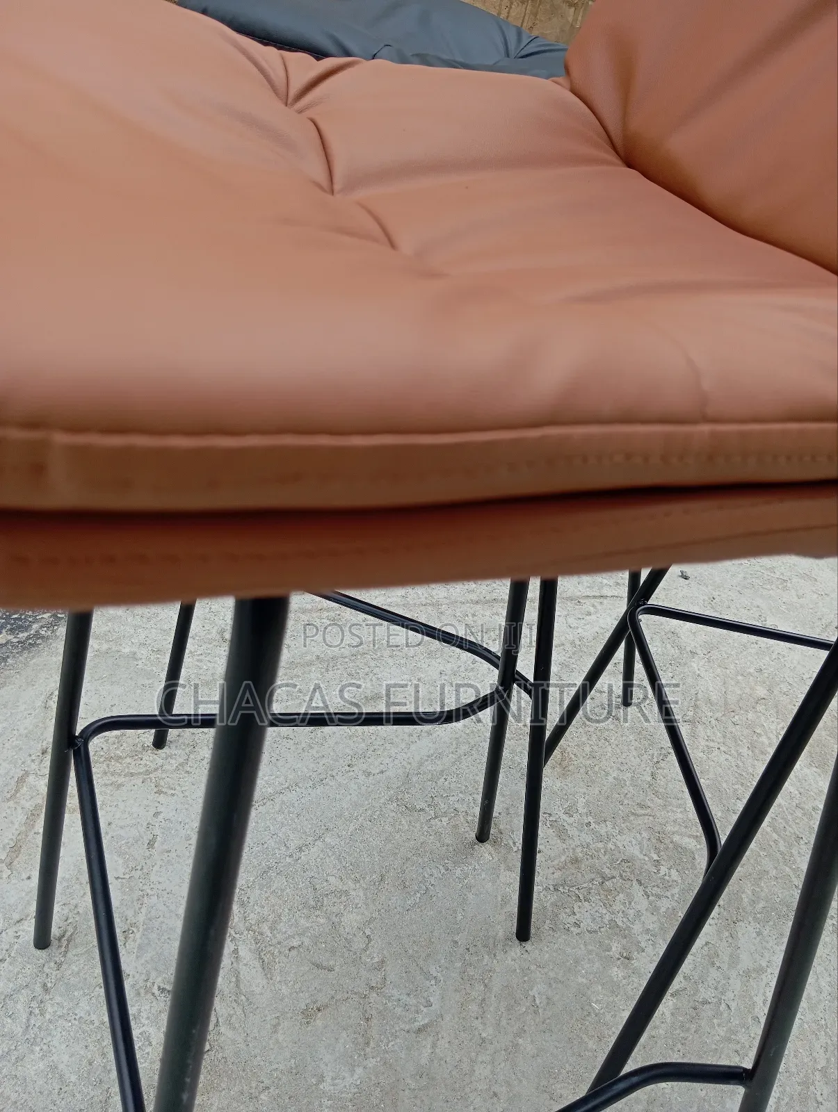 Premium Leather Bar Stools - Padded High Back Kitchen Island Chairs