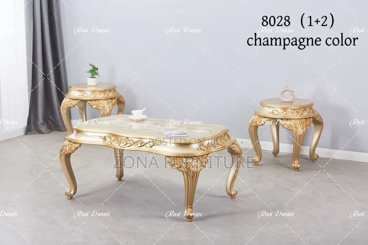 Imported Turkish Solid Royal Center Table and Two (2) Side Stool