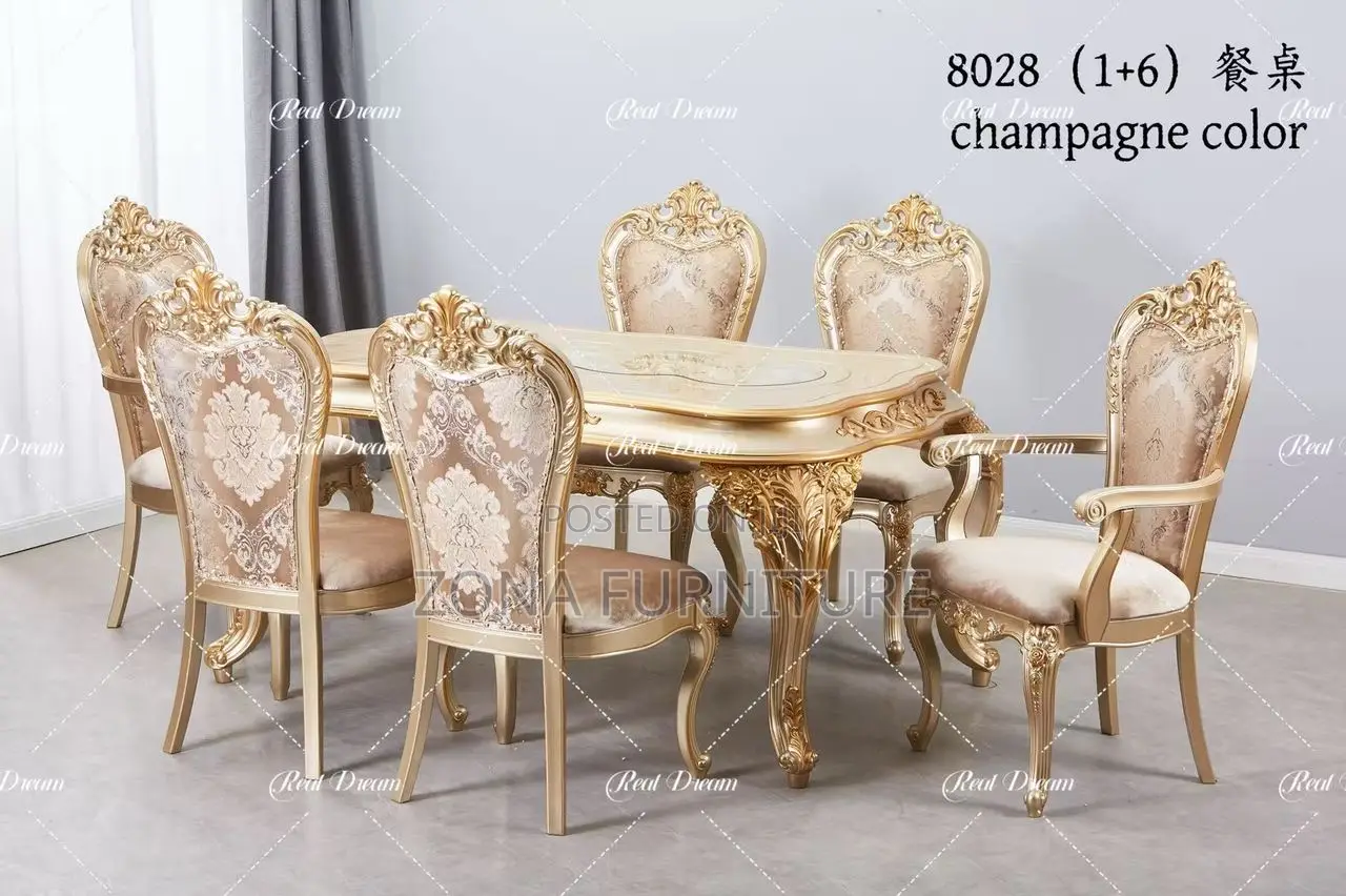 Imported Turkish New Model Super Solid Royal Dining Table and Chairs