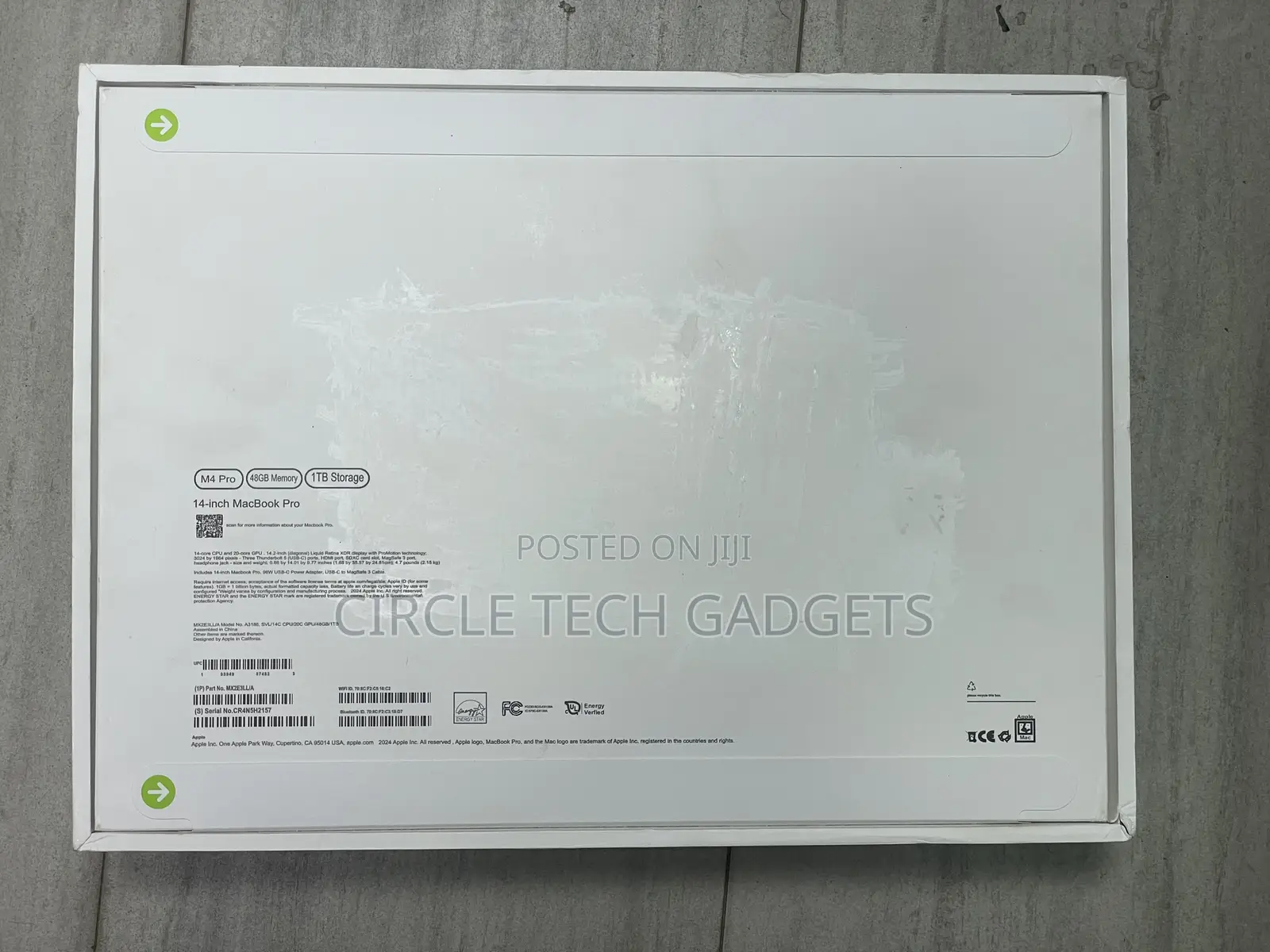 New Laptop Apple MacBook Pro 2024 M4 14-Inch 48GB Apple M4 Pro SSD 1T