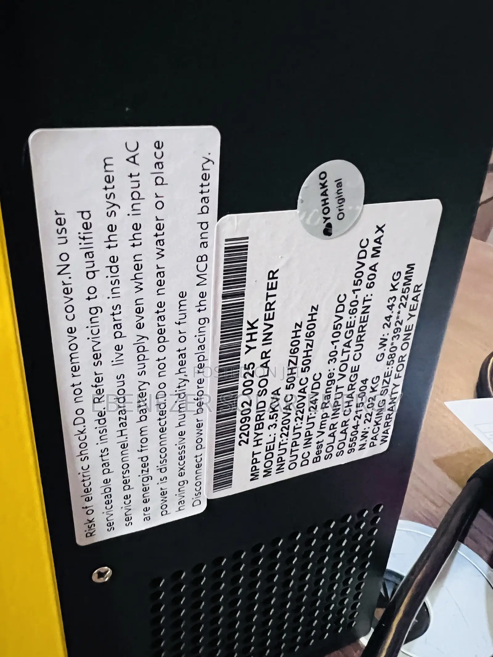 3.5kva Yohako Hybrid Inverter 24v