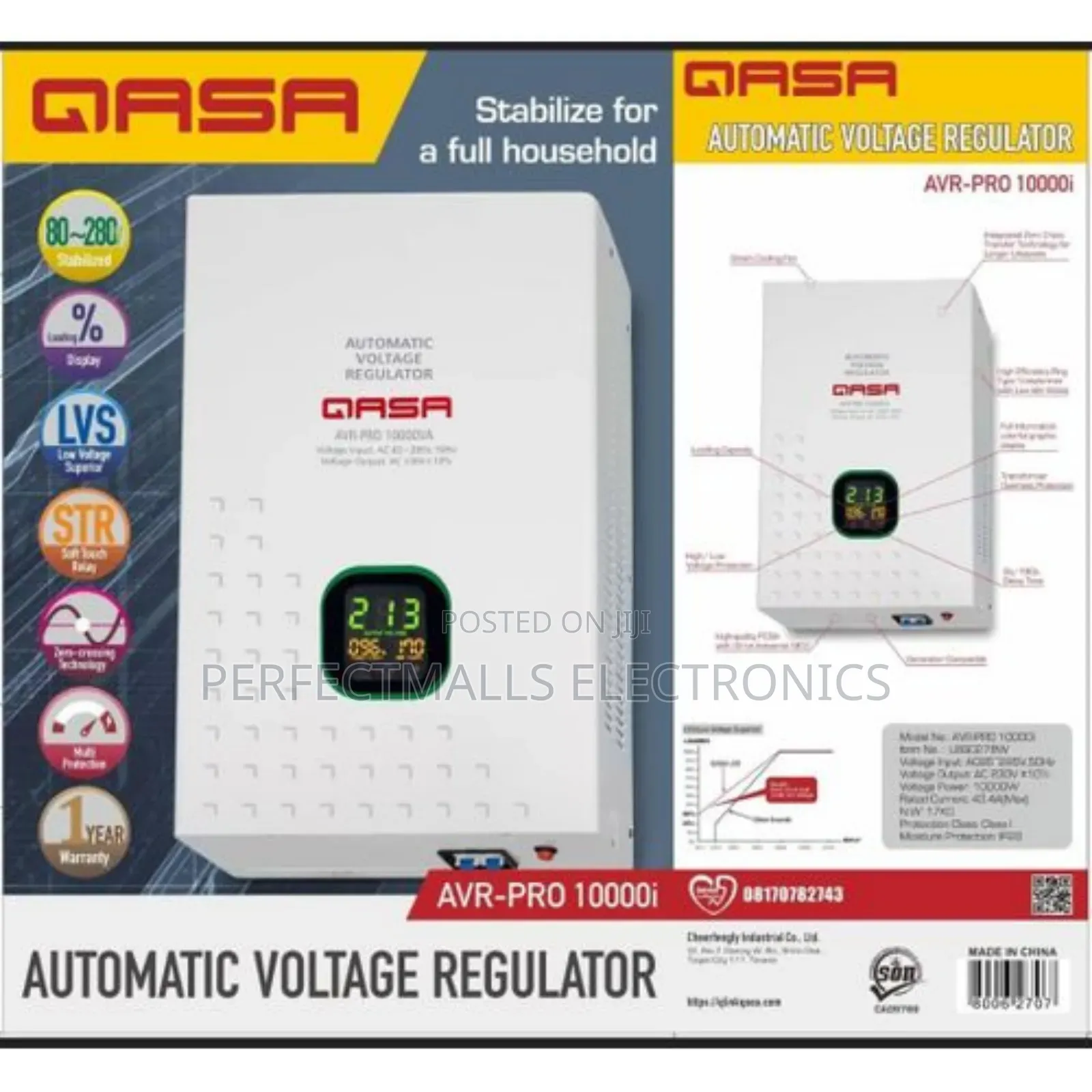 Qasa 10kva Automatic Voltage Regulator Avr-Pro 10000i