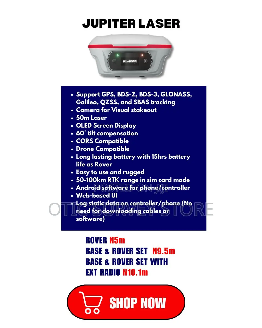 Sinognss Jupiter Laser RTK GPS Surveying Device