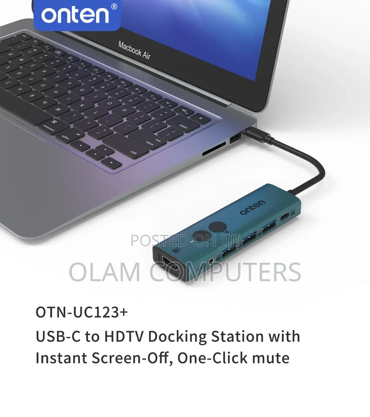 Onten Usb-C to HDTV Adapter With 3-Port Hub Otn-Uc123
