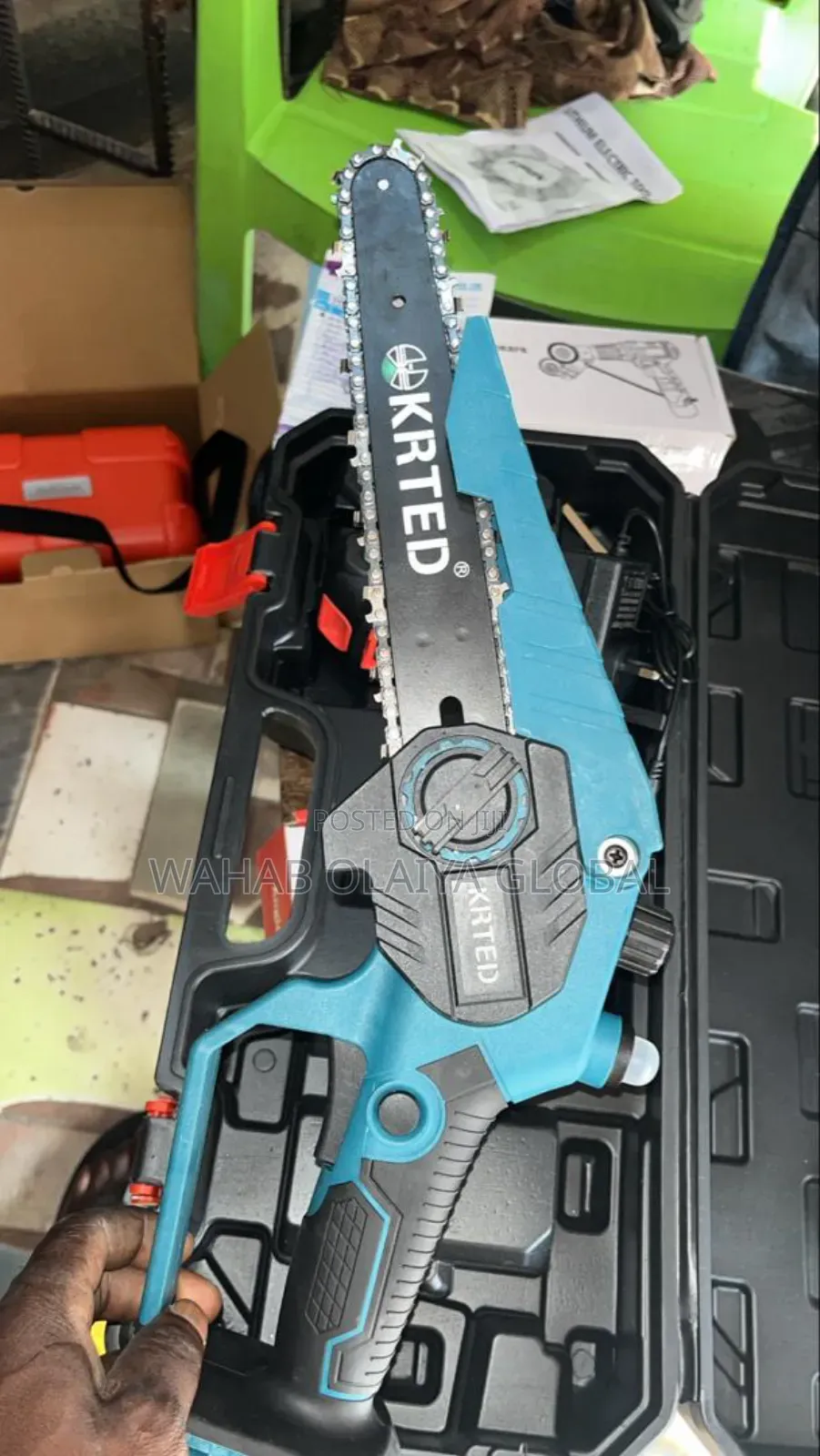Krted Cordless Mini Electric Chain Saw – 8” Lithium Power Tool