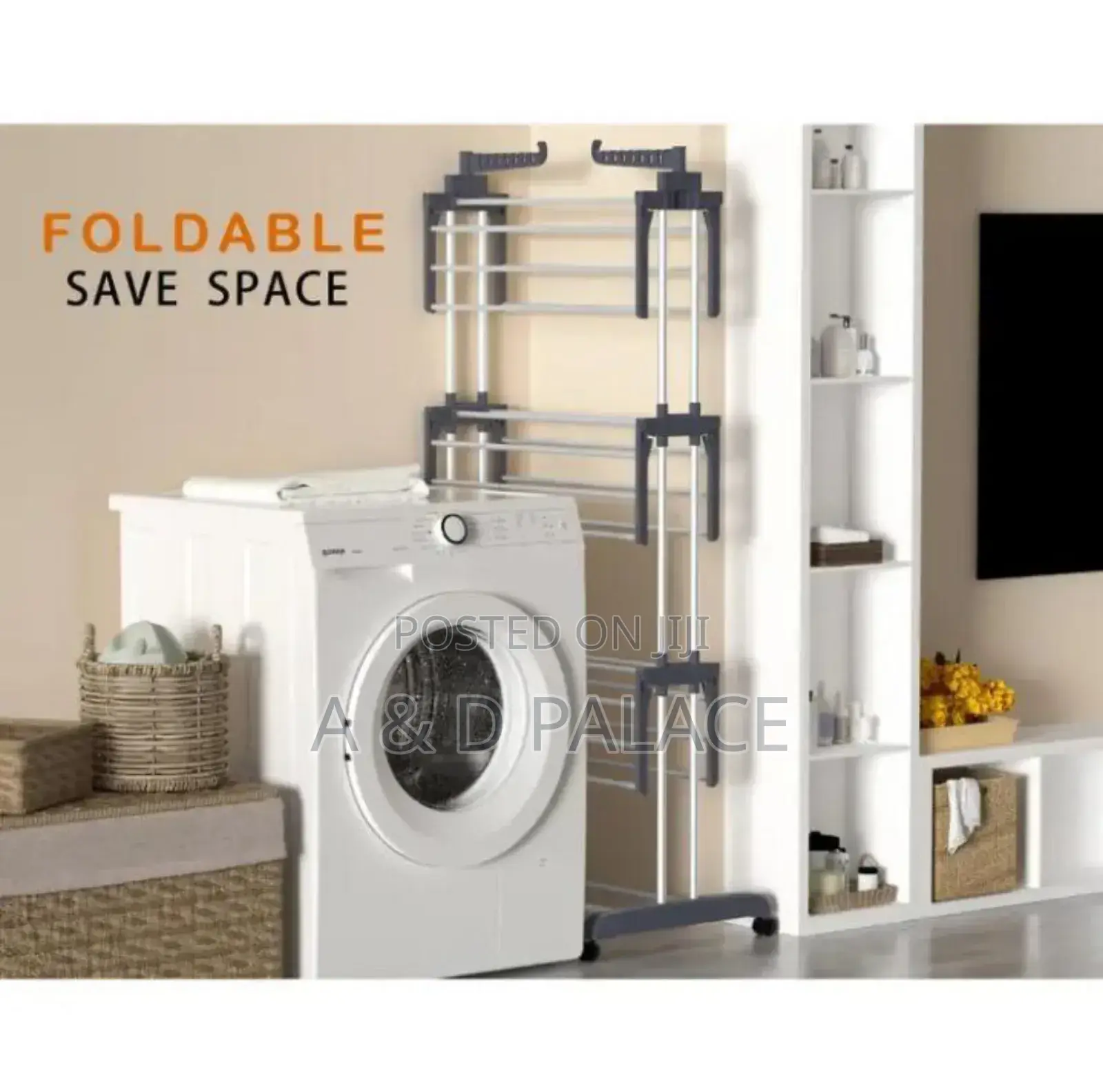 4-Tier Heavy Duty Foldable Hanger With 3600 Rotating Wheels