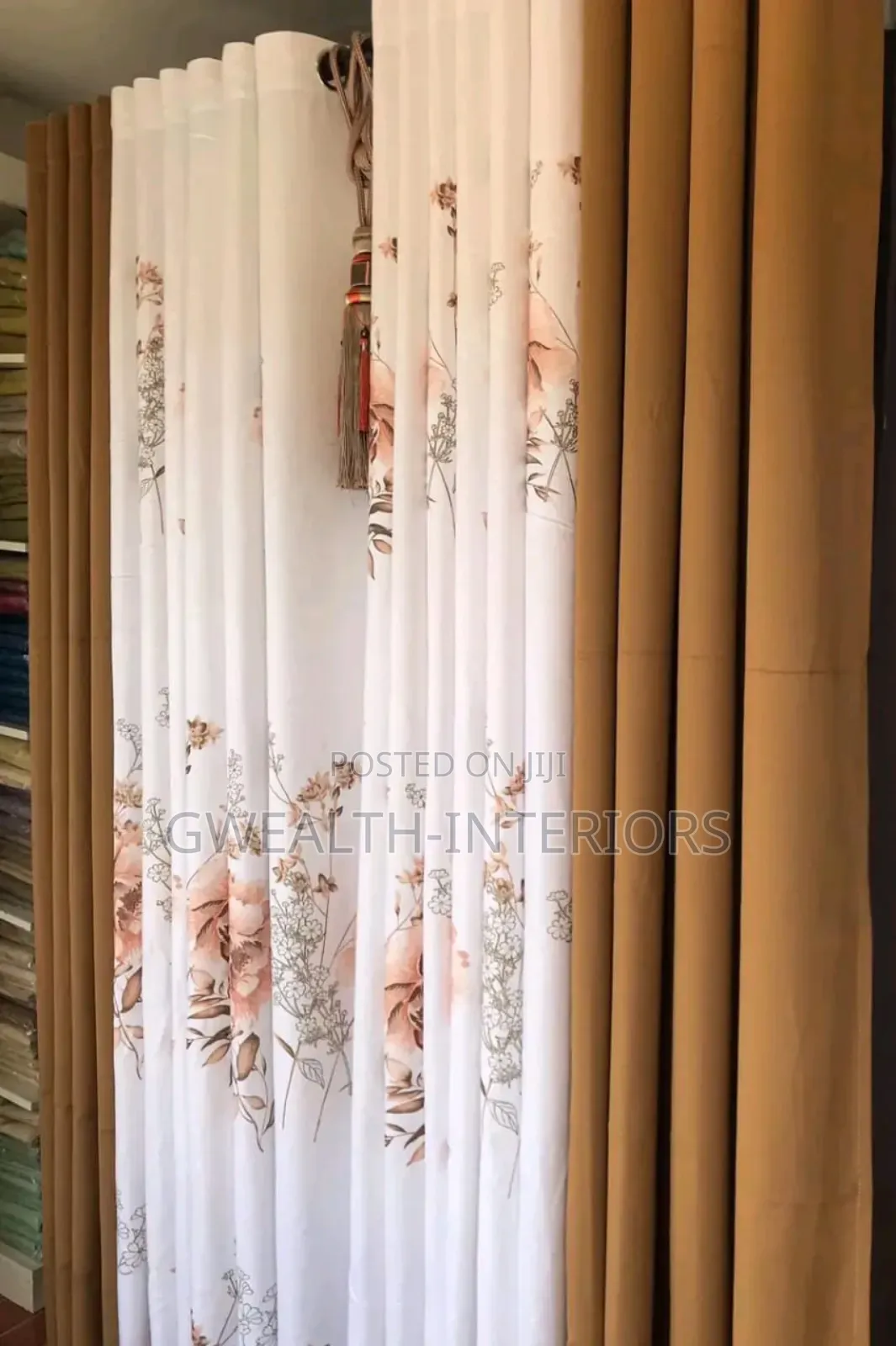 Plain Turkish Curtains With Day Blinds