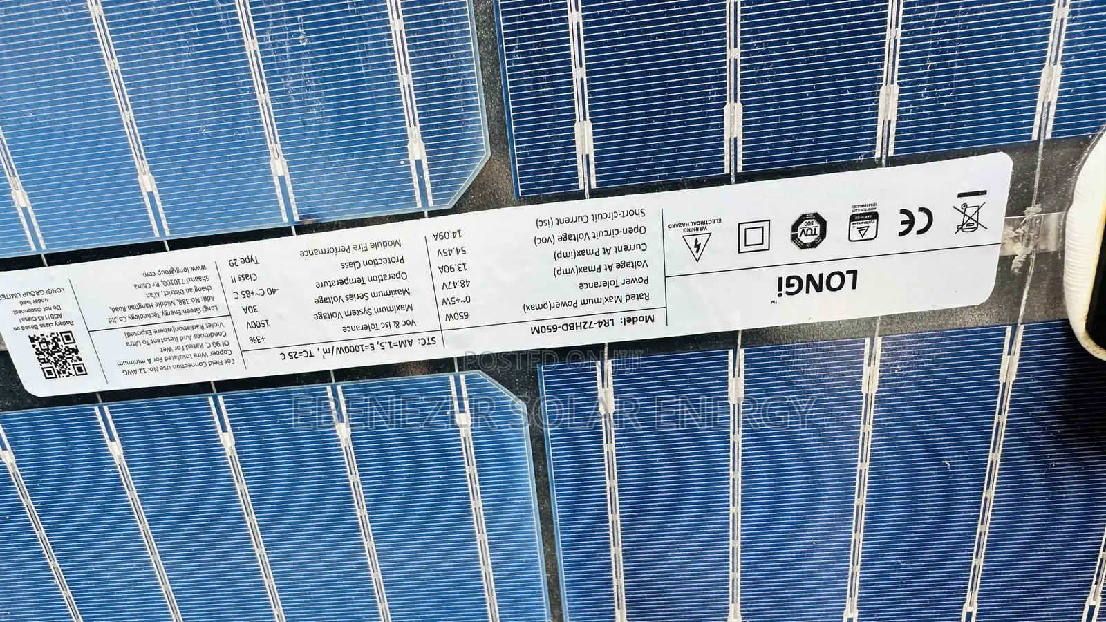 650w Longi Solar Panels Mono 144cells