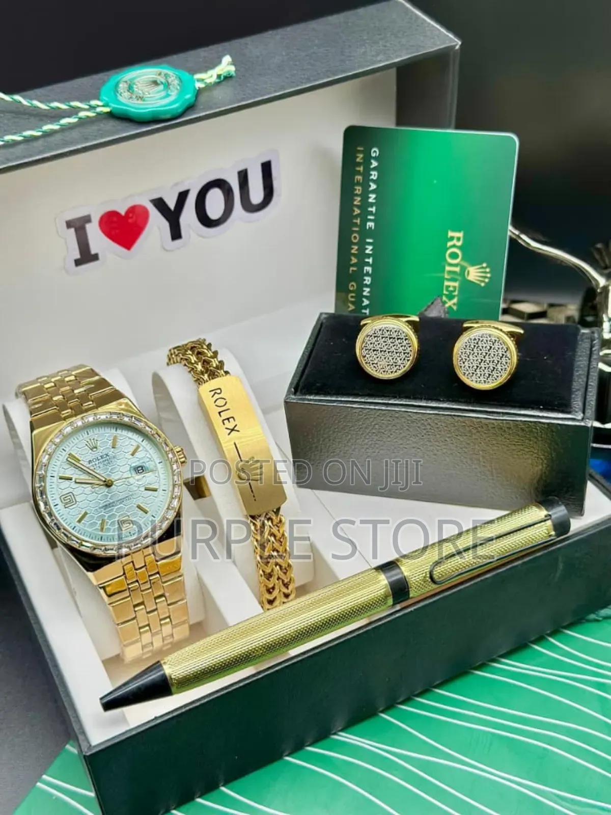 Rolex Men's Watches, Bracelet, Cufflinks and-Pen Set Gold Set