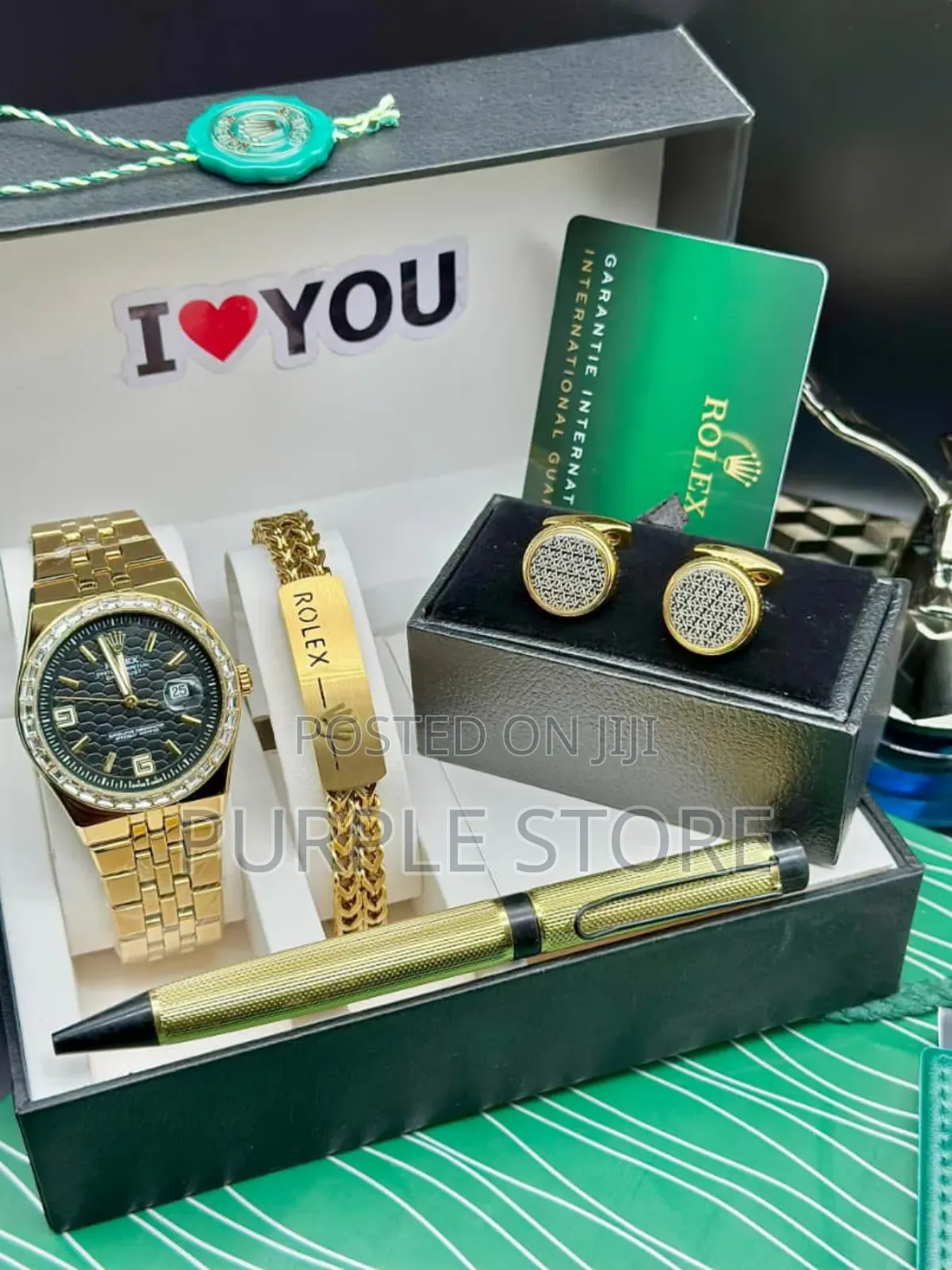 Rolex Men's Watches, Bracelet, Cufflinks and-Pen Set Gold Set