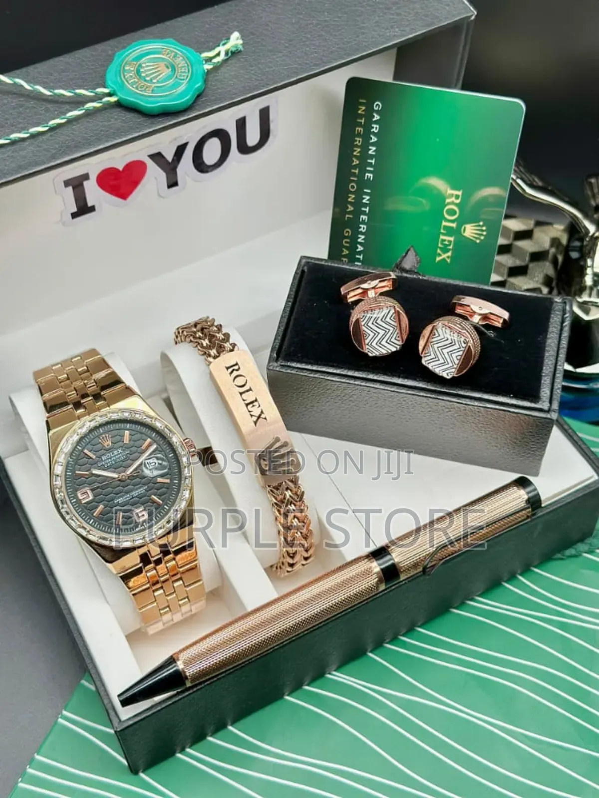 Rolex Men's Watches, Bracelet, Cufflinks and-Pen Set Gold Set