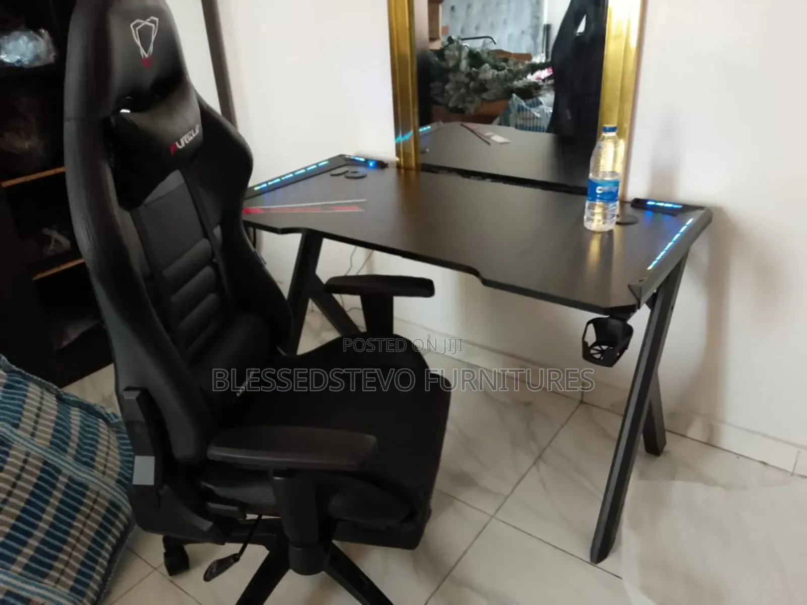 Game Chair and Table Black Colour