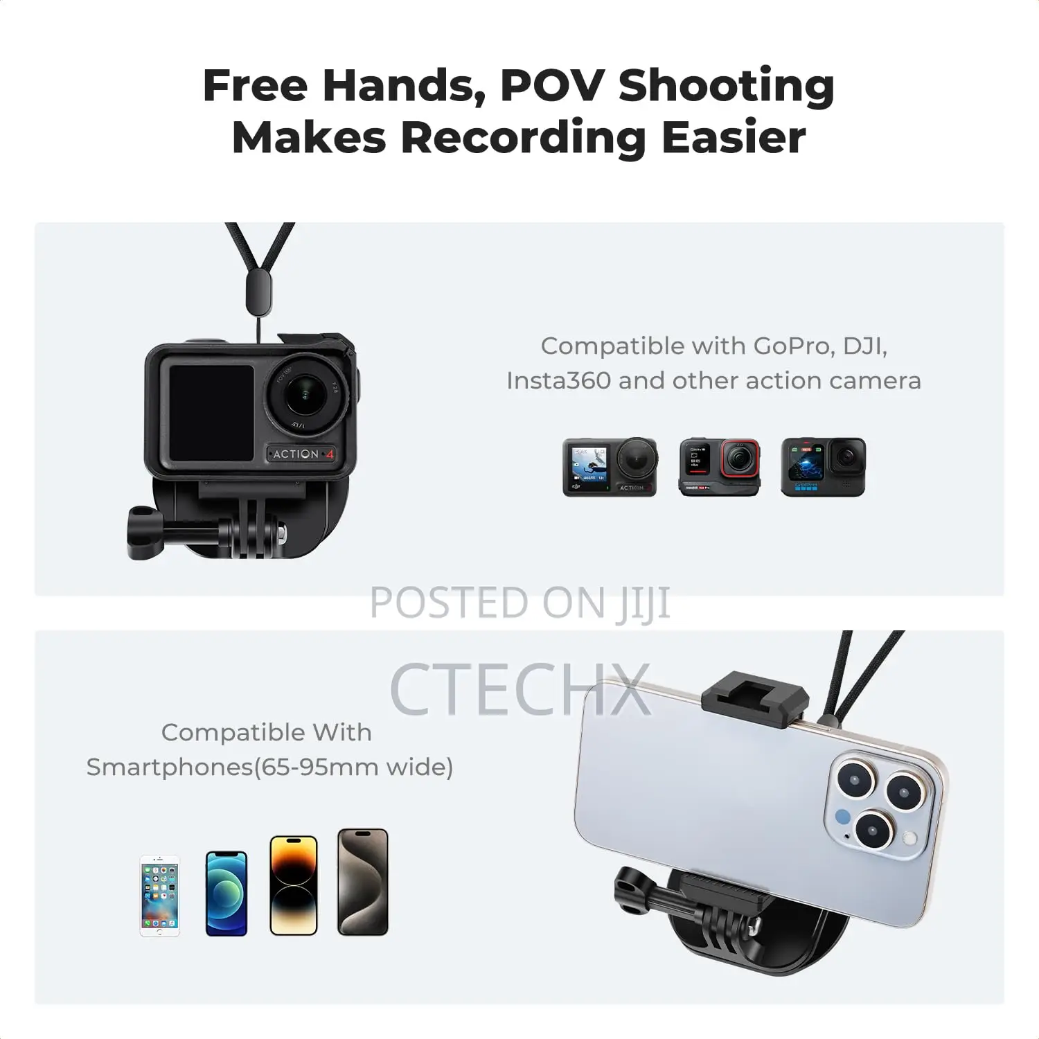 K F Concept Magnetic Action Camera Chest Mount for Gopro
