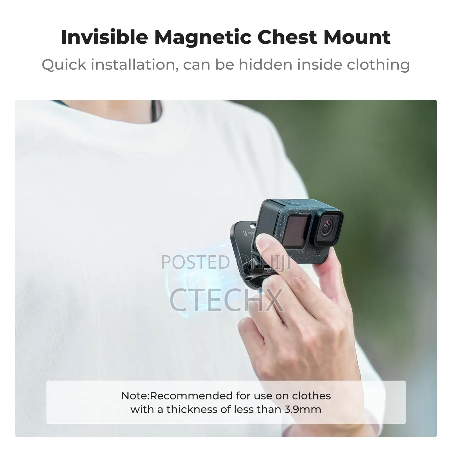 K F Concept Magnetic Action Camera Chest Mount for Gopro