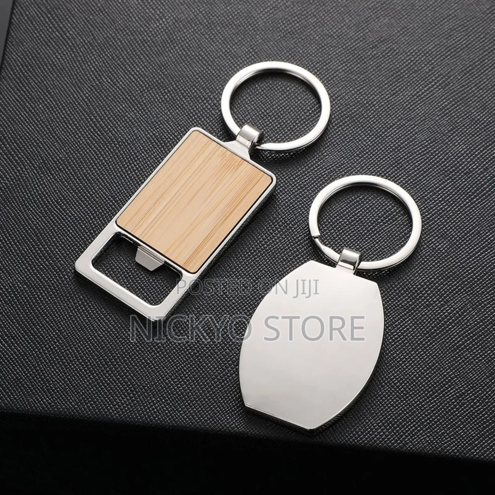 A Dozen Premium Wooden Stainless Steel Keychain