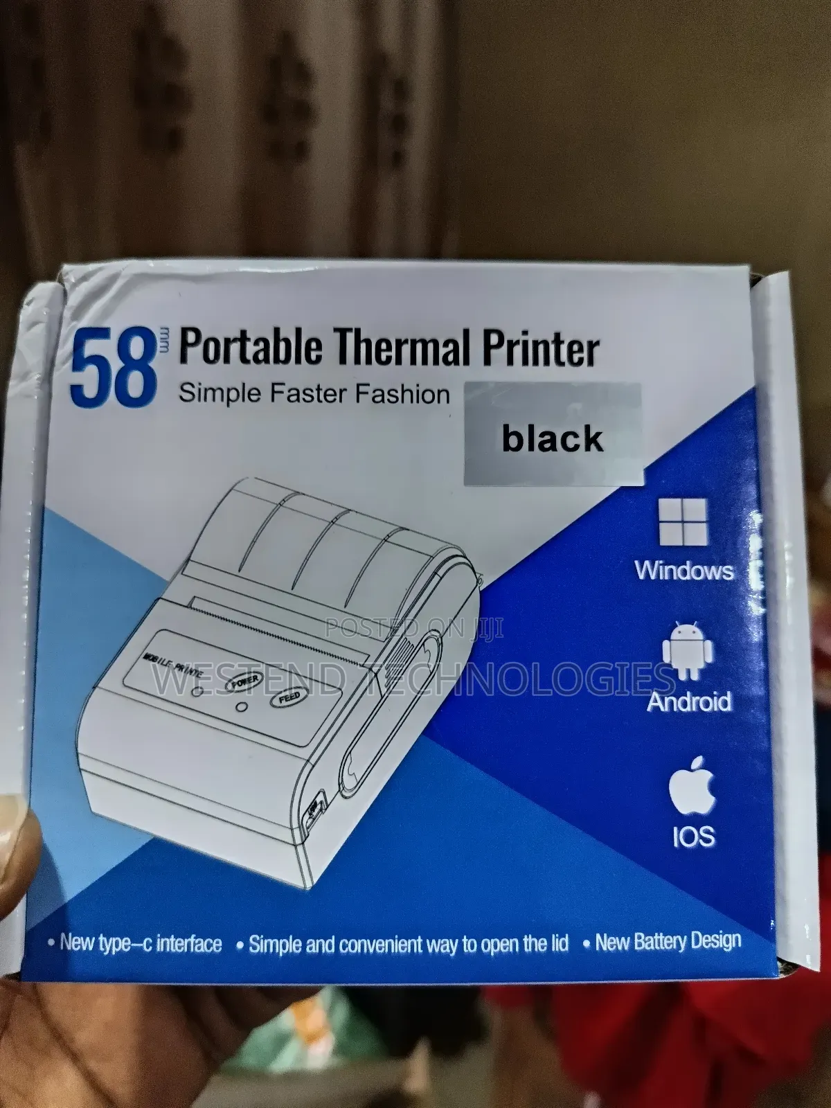 58mm Portabl Mobile Thermal Printer Bluetooth Printer Print From Phone
