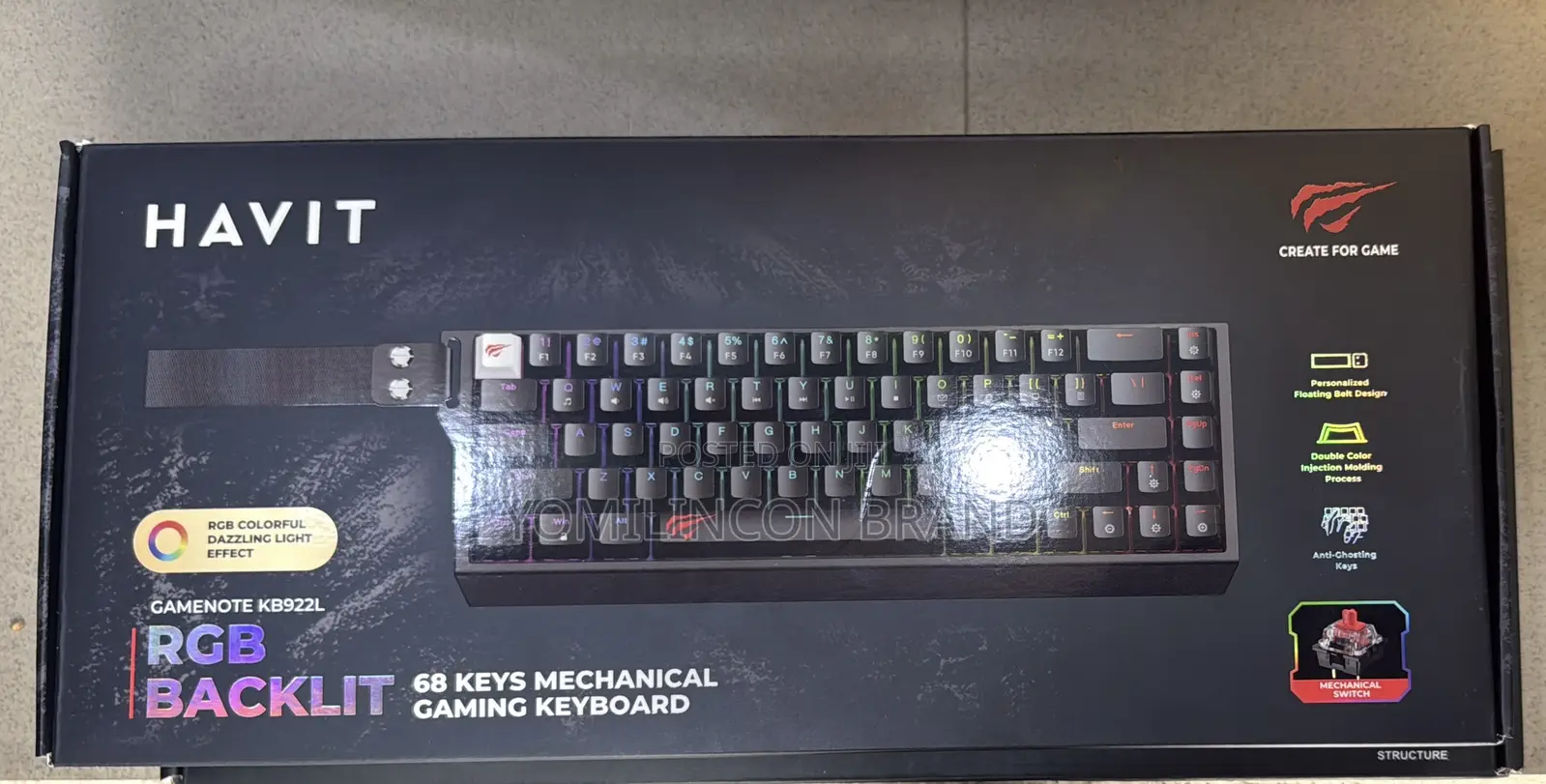 Havit RGB Keyboard 68keys Mechanic Keyboard