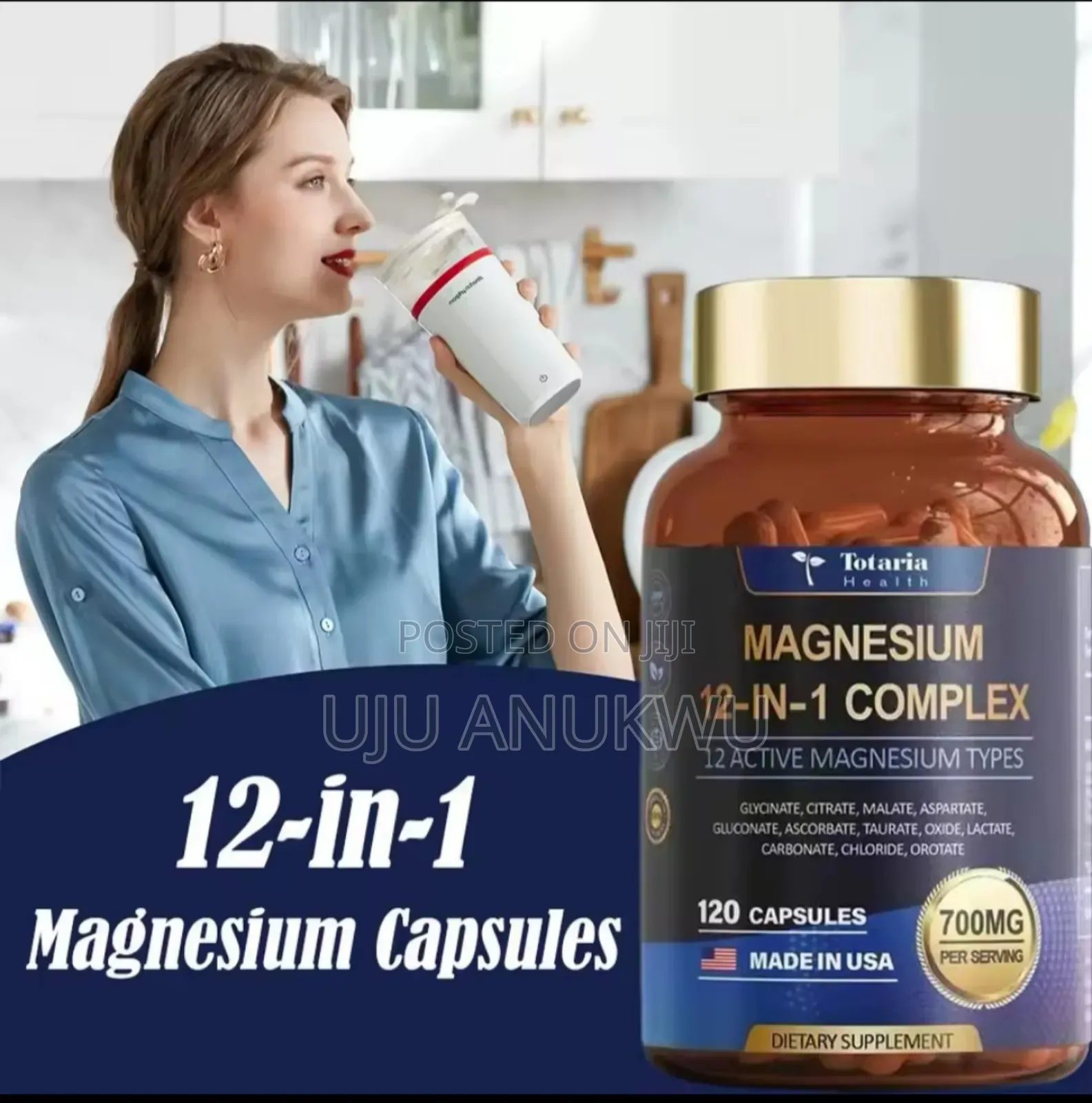 Totaria Magnesium 12 in 1 Complex. High Absorption 700mg 120 Tablet