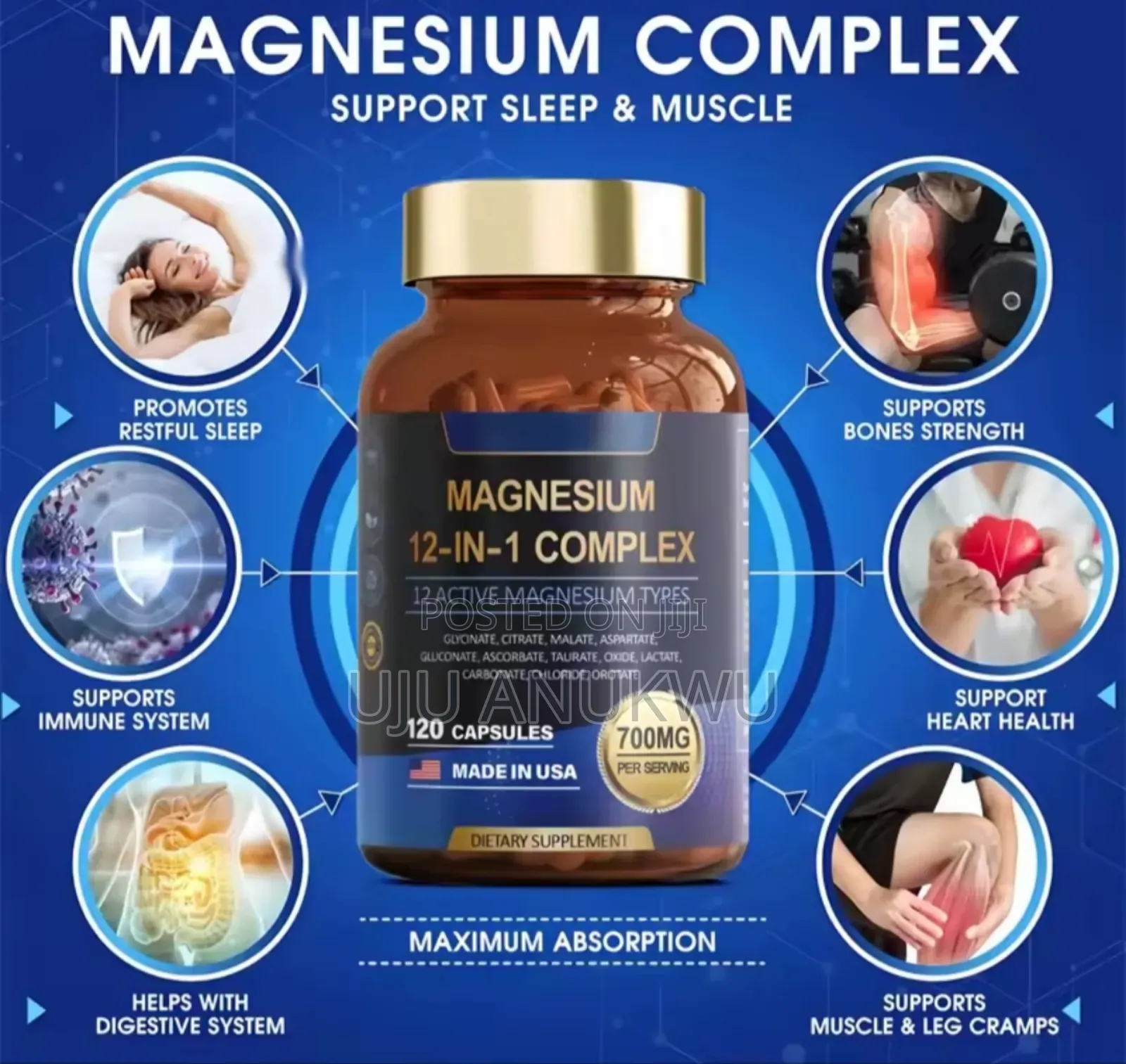 Totaria Magnesium 12 in 1 Complex. High Absorption 700mg 120 Tablet