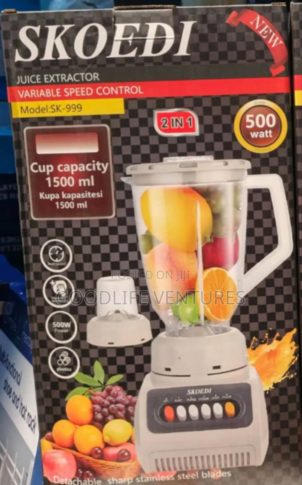 2-in-1 500w Skoedi Blender