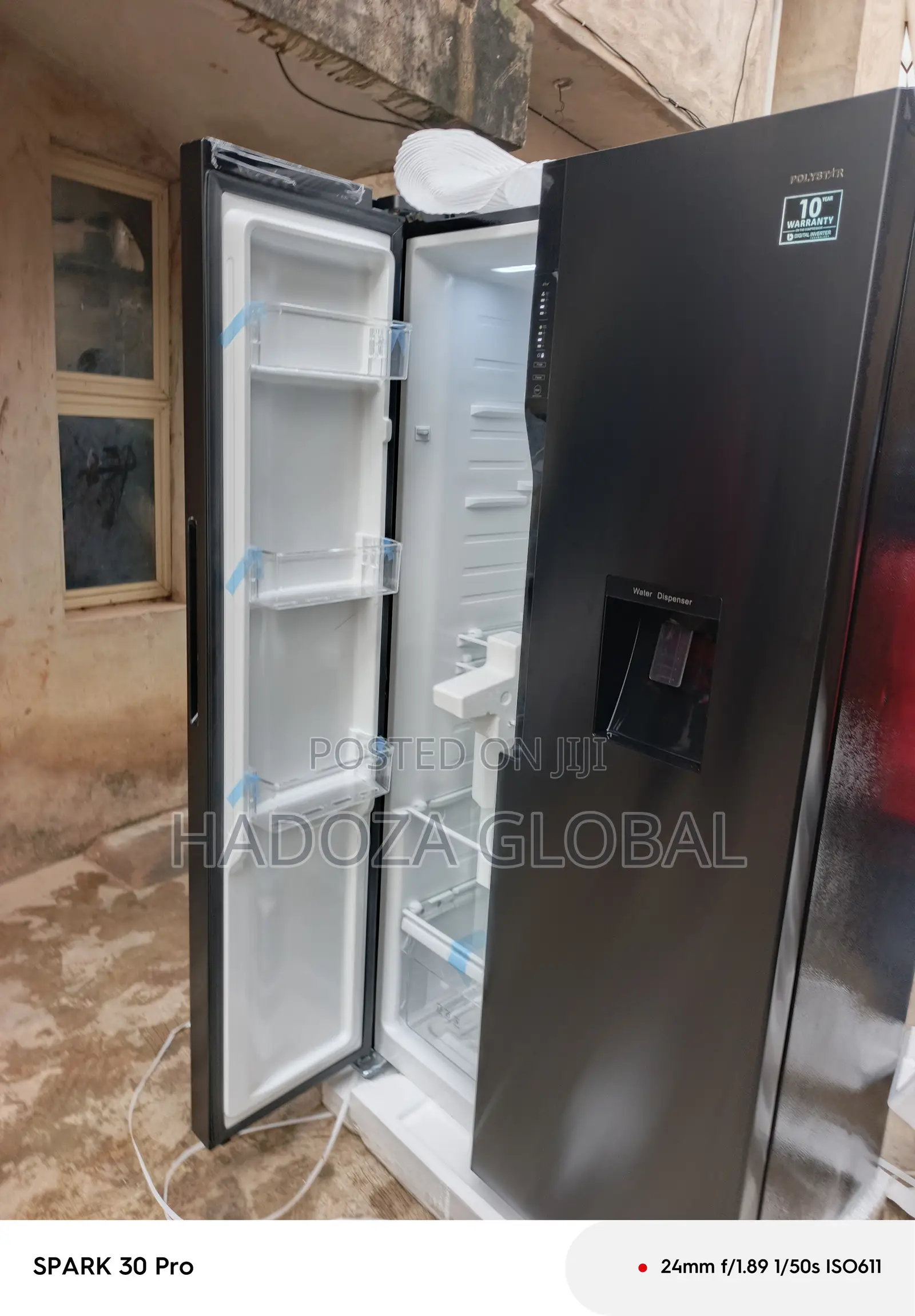 Polystar Side By Side Refrigerator With Inverter Motor