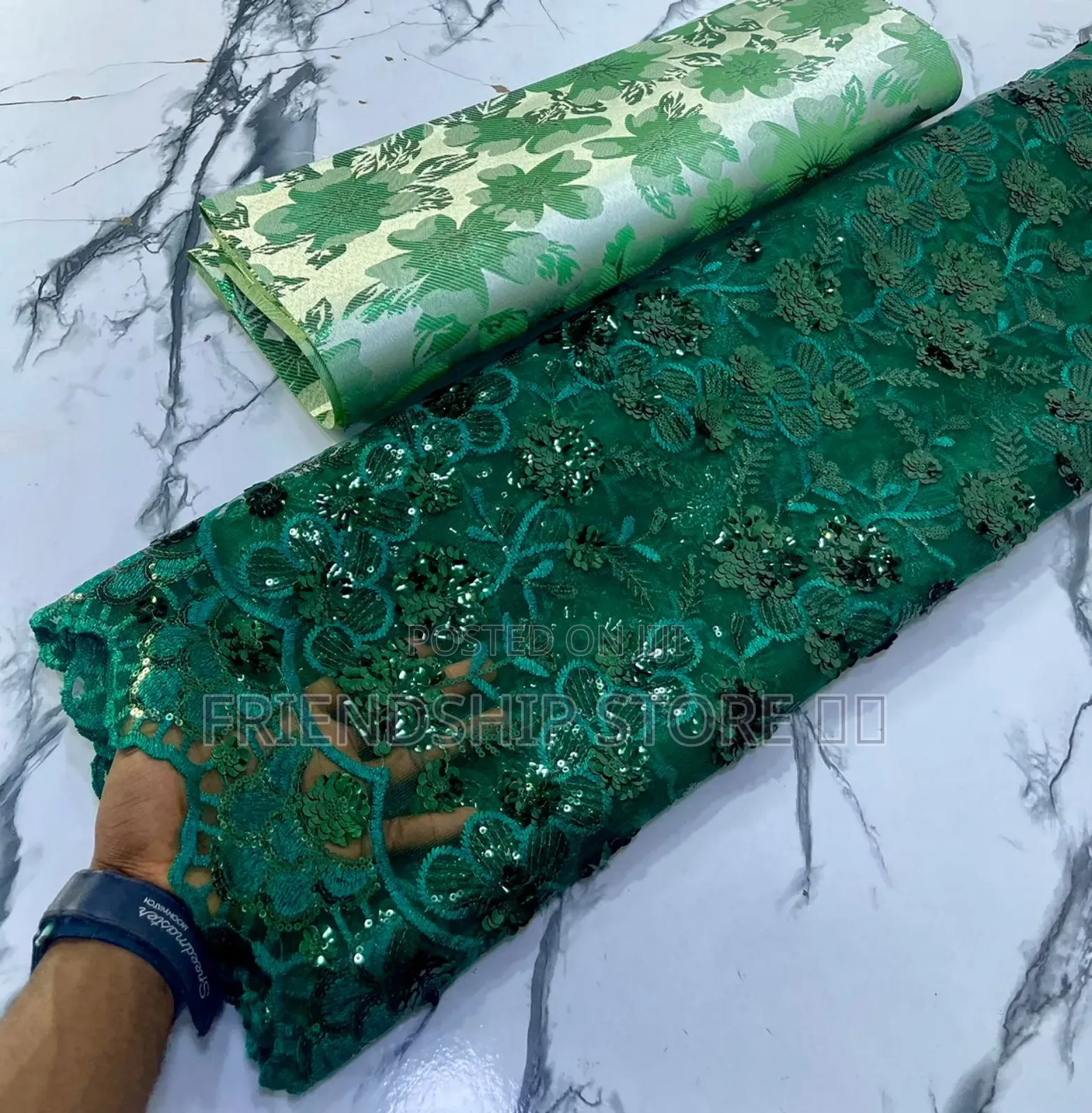 Green Quality Sample Lace Materials