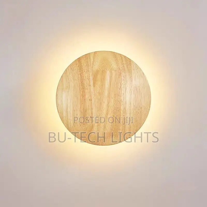 Wooden Round Wall Sconce