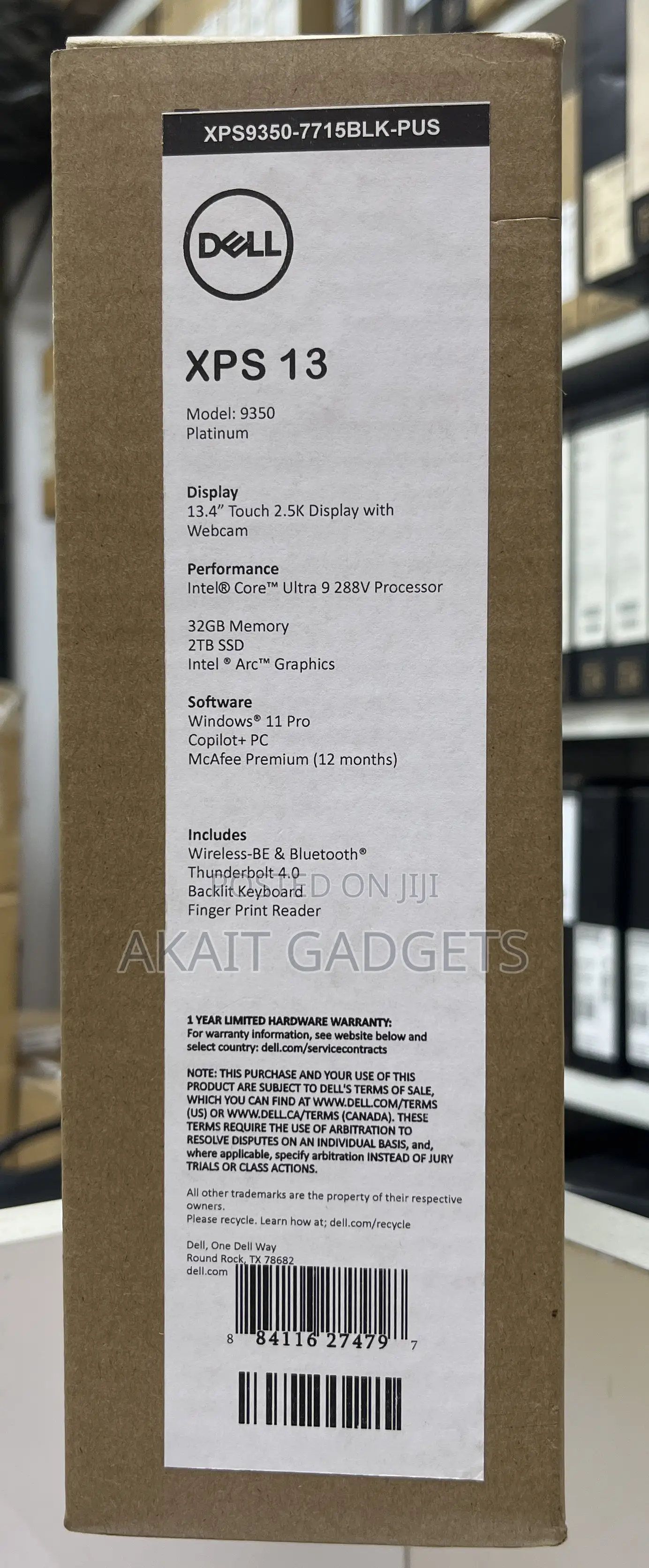 New Laptop Dell XPS 13 32GB Intel Core Ultra 9 SSD 1T