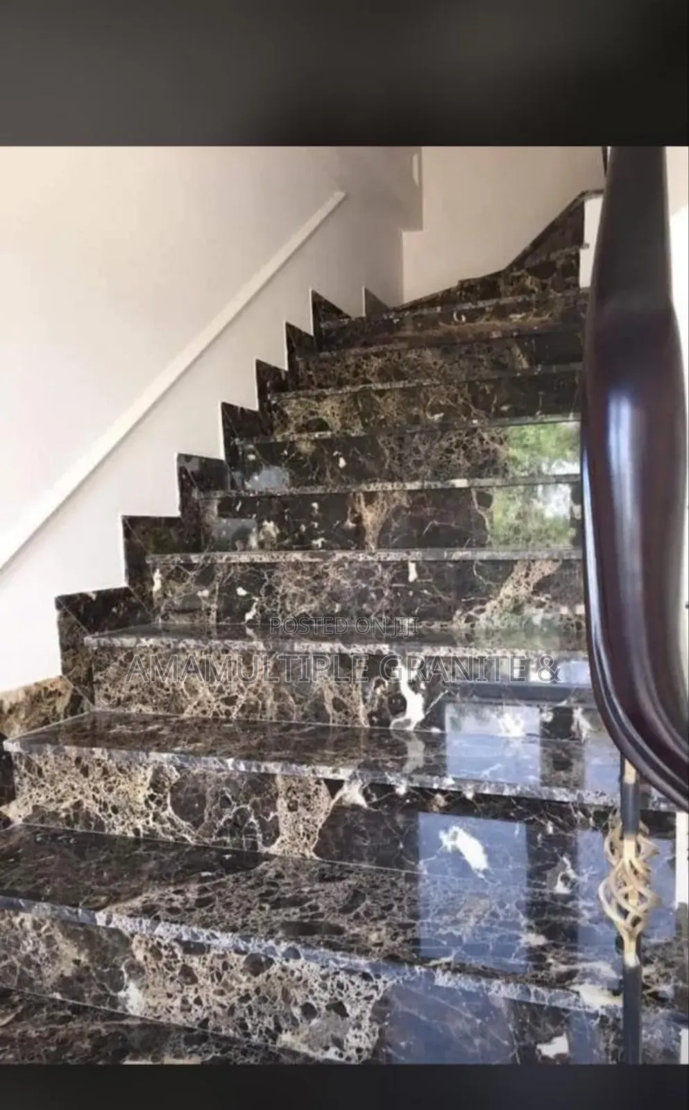 Italian Brown Marble Staircase