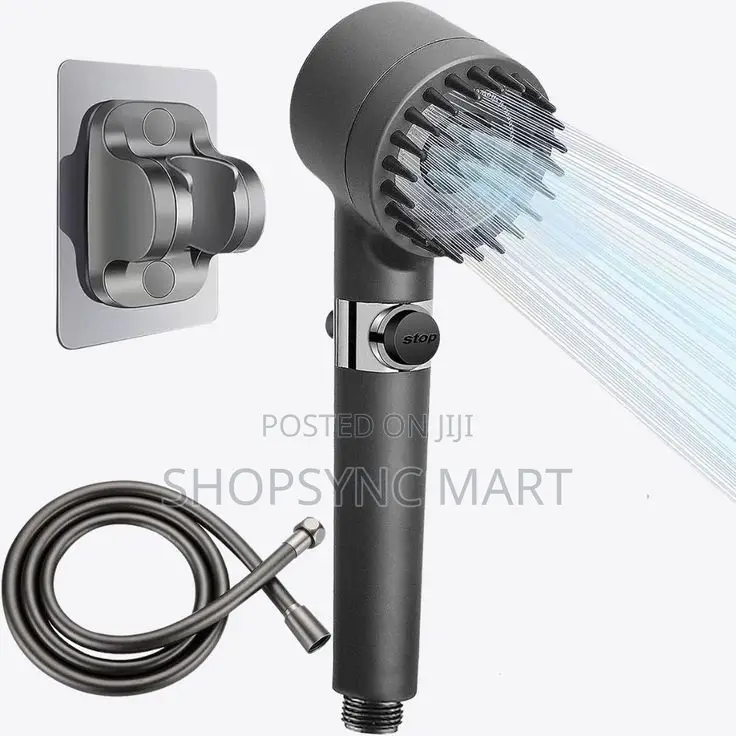 Handheld Shower Head With Filter, Hose Water Stop Button